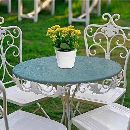 Elastic Edged Vinyl Round Fitted Tablecloth
