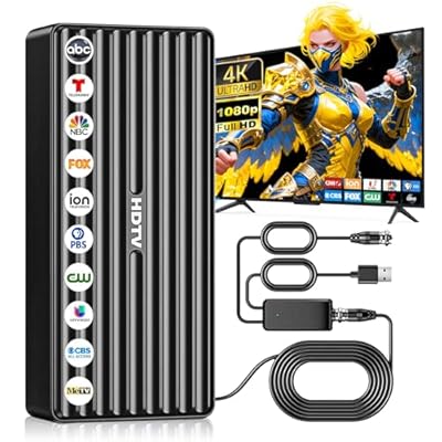 TV Antenna for HD Smart TV Indoor,1000+ Miles Range Digital Outdoor TV Antenna for Free Local Channels, Supports 8K/4K/1080P,33ft Coax Cable