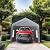 F Fellie Cover 12x20 ft Portable Garage, Outdoor Storage Shed Outdoor Carports Canopy with Sidewalls, Outside Waterproof Car Shelter Tents for for Camping SUV, Backyard, Patio, Garden, Grey