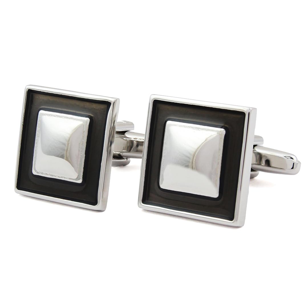 peluche Silver Resin Enamel Classy Cufflinks for Men-picture-41