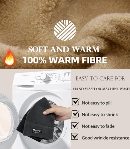 Image of Winter Hat Scarf Gloves Set for Men Womens 3PCS,Soft Warm Microfleece Winter Skull Cap Long Thick Scarf Touchscreen Gloves