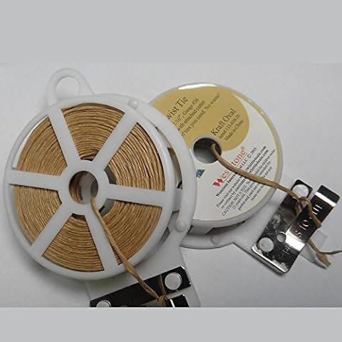 Weststone - 65ft (20m) Paper String Kraft Twist Tie Roll with Cutter Cover