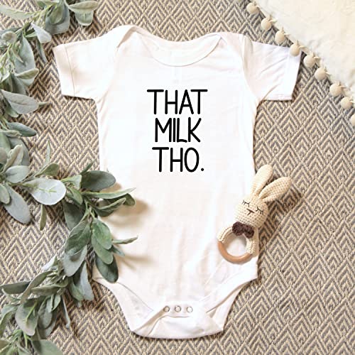 Printique Onesie Organic Baby One Piece Short Sleeve Bodysuit 0-12 Months - Funny Sarcastic (That Milk Tho, 6-9 Months) #TOP1