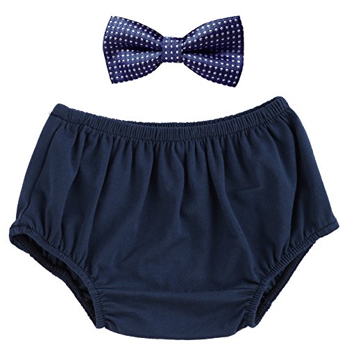 Baby Boys Cake Smash Outfit Bloomers Bowtie Set/Bow Ties - Various Designs Navy