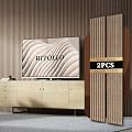 RITOLLO Wood Slat Panels for Wall 2-Piece 94.5"×11" Acoustic Panels for Interior Wall Decor 3D Fluted Sound Absorbing Panel - Natural Walnut