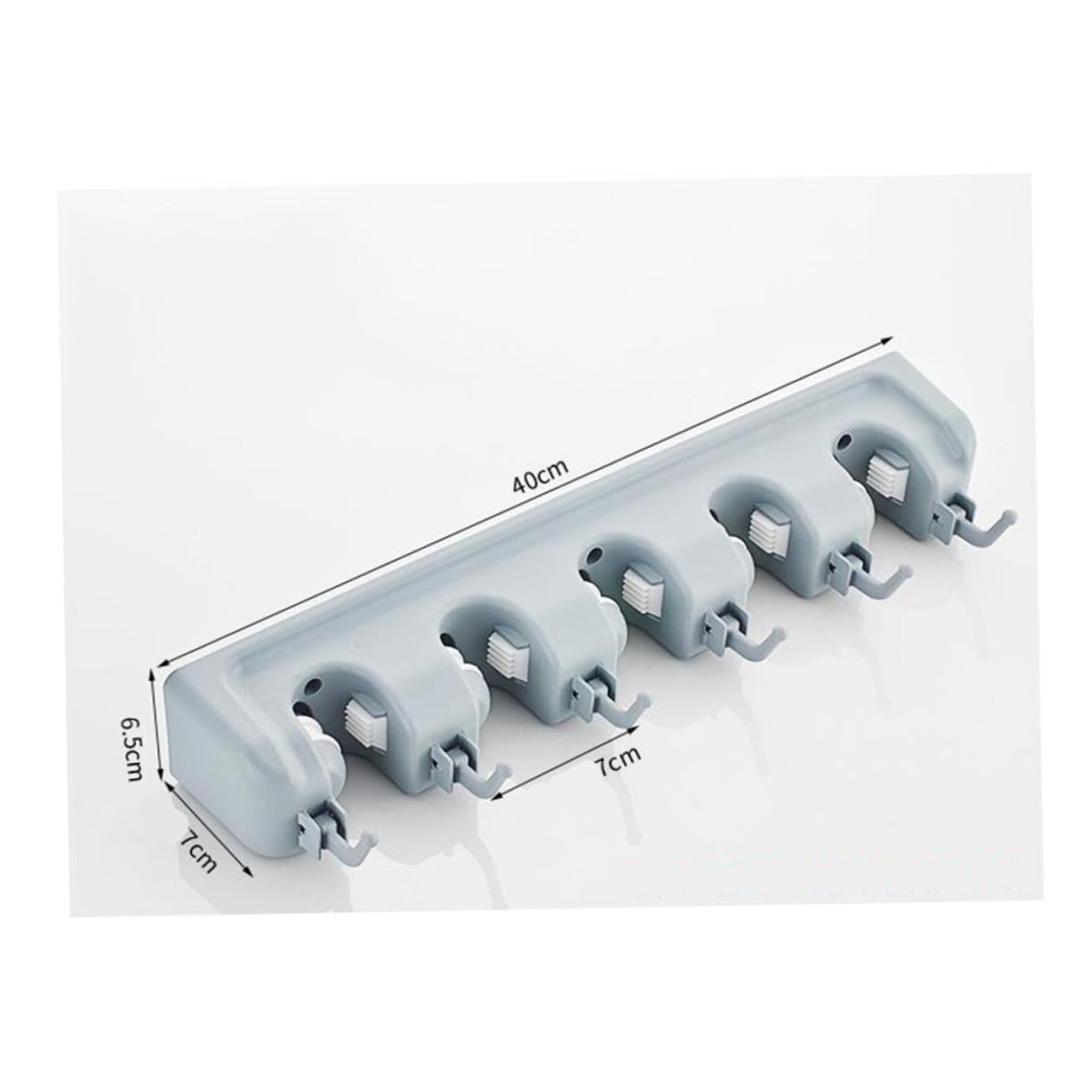 Multifunktionaler Wandhalter Mopphalter Besen Organizer Grau 5 Positionen 6 Haken Mit Schrauben Zur Wandmontage Für Küche Garten Garage Waschküche