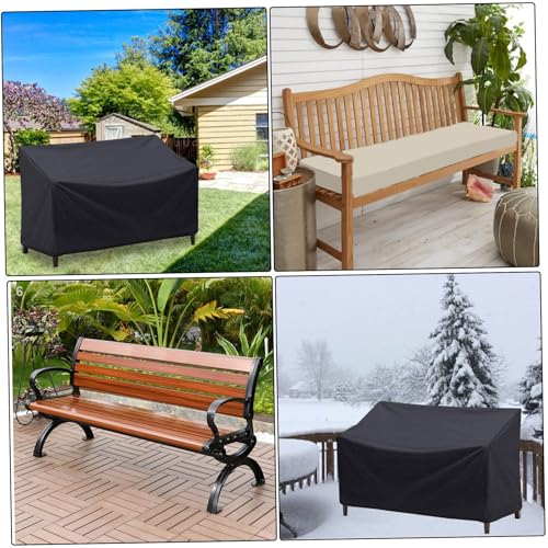Funda para banco de exterior impermeable negra 135x66x89 cm con cordón ajustable 8