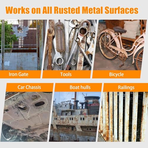 Image of Magnova 500gm Rust Converter Paint & Metal Primer, Water-Based Metallic Paint with Brush, Rust Remover Agent, Corrosion Protection, Long-Lasting Anti-Rust Coating for Interior and Outdoor Use (500 GM)