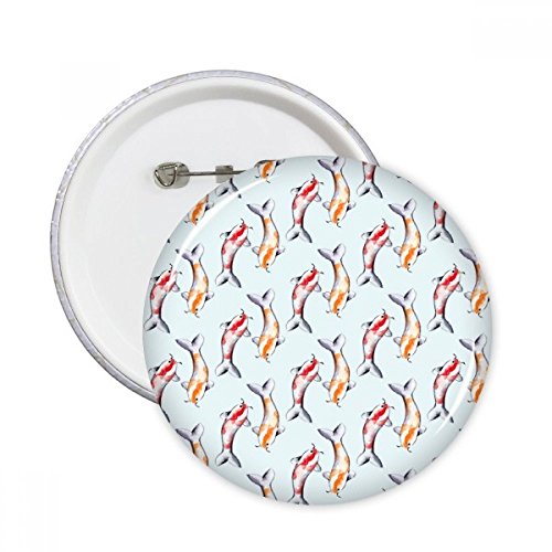 Pins Poisson chinois en lot de 5 badges ronds XL pour customiser les vêtements