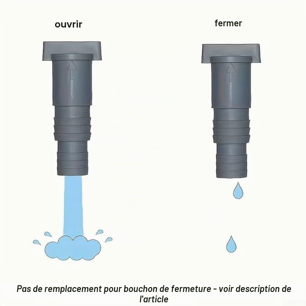 Kit de tuyau d'évacuation des eaux usées pour camping-car - Gris - Robinet de vidange en plastique ABS compatible avec les tuyaux de 28 mm et 32 mm - Raccords de plomberie étanches pour