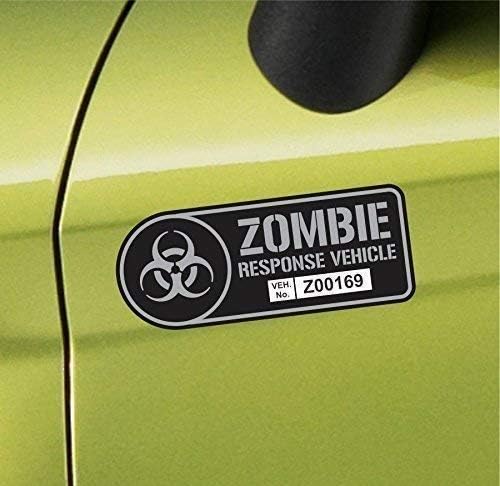 Zombie Response Vehicle Sticker Set Vinyl Decal Gun Metal Car Truck SUV Decal Badge Halloween - Image 4