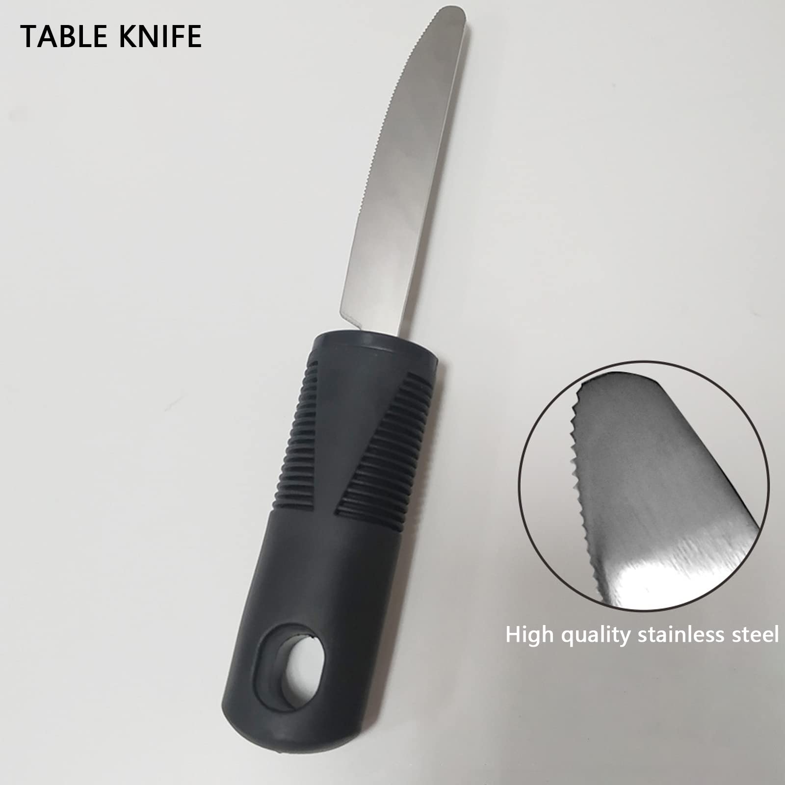 Sztućce Easy Grip, 4 sztuki, antypoślizgowe uchwyty, zestaw sztućców, dla osób starszych z zapaleniem stawów, parkinsonów, osób z ograniczonym ruchem dłoni lub drżącymi dłońmi