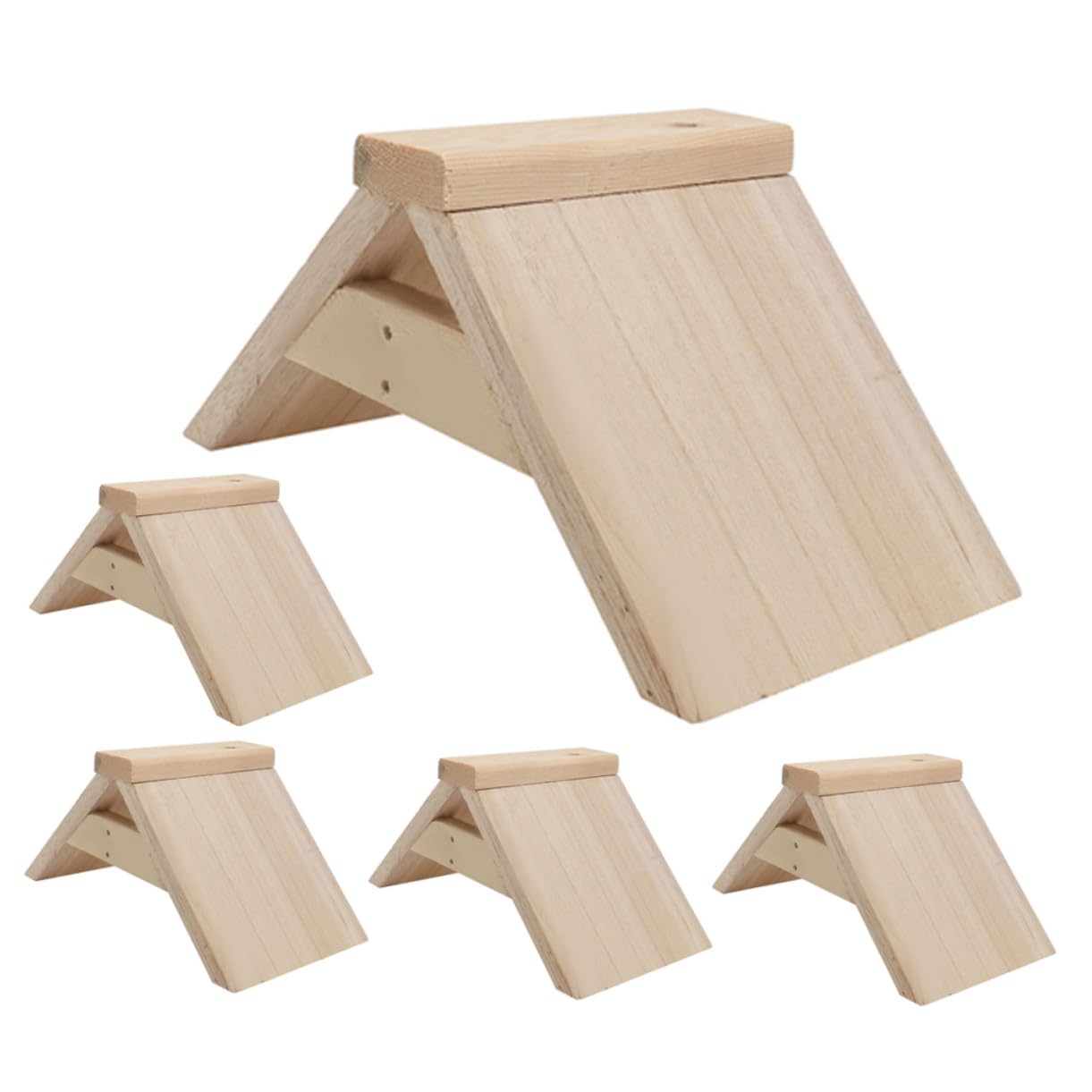 BESTonZON 5 Stück Taubenstangen mit 5 Sitzbrettern Vogelsitzständer für Hennen und Vögel Robustes Holzspielzeug als Haustier Spielplatz und Dekoration