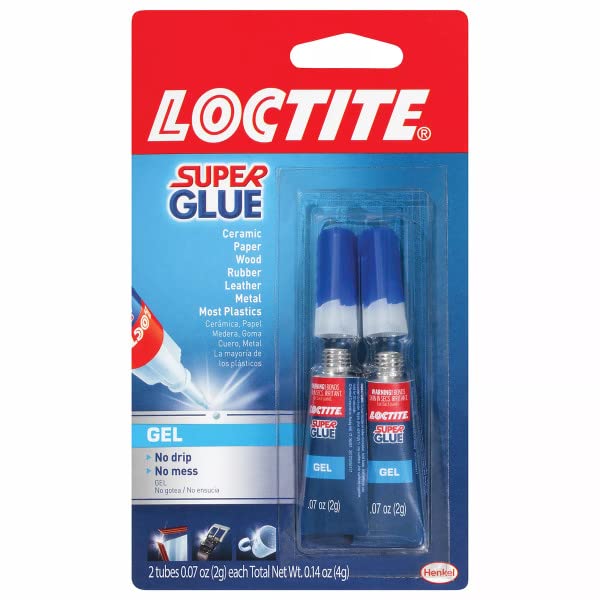 Loctite Super Glue Gel Tube, Clear Superglue for Plastic, Wood, Metal, Crafts, & Repair, Cyanoacrylate Adhesive Instant Glue, Quick Dry - 0.07 fl oz Bottle, Pack of 12