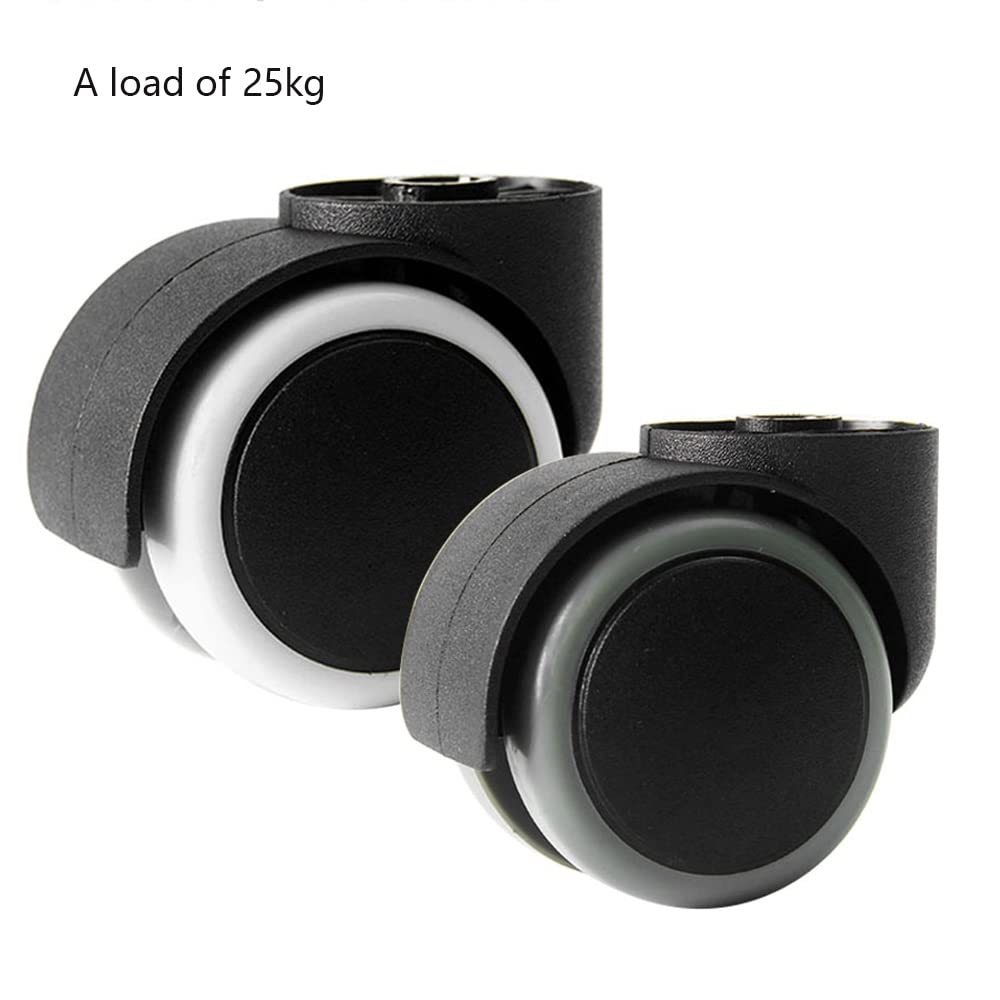 FREAZE 5 Ruote Girevoli Senza Stelo 50mm Ruote Silenziose Gemellate, Diametro Del Foro 8 Mm, Rotelle Di Ricambio Per Sedia Ufficio (Color : B)