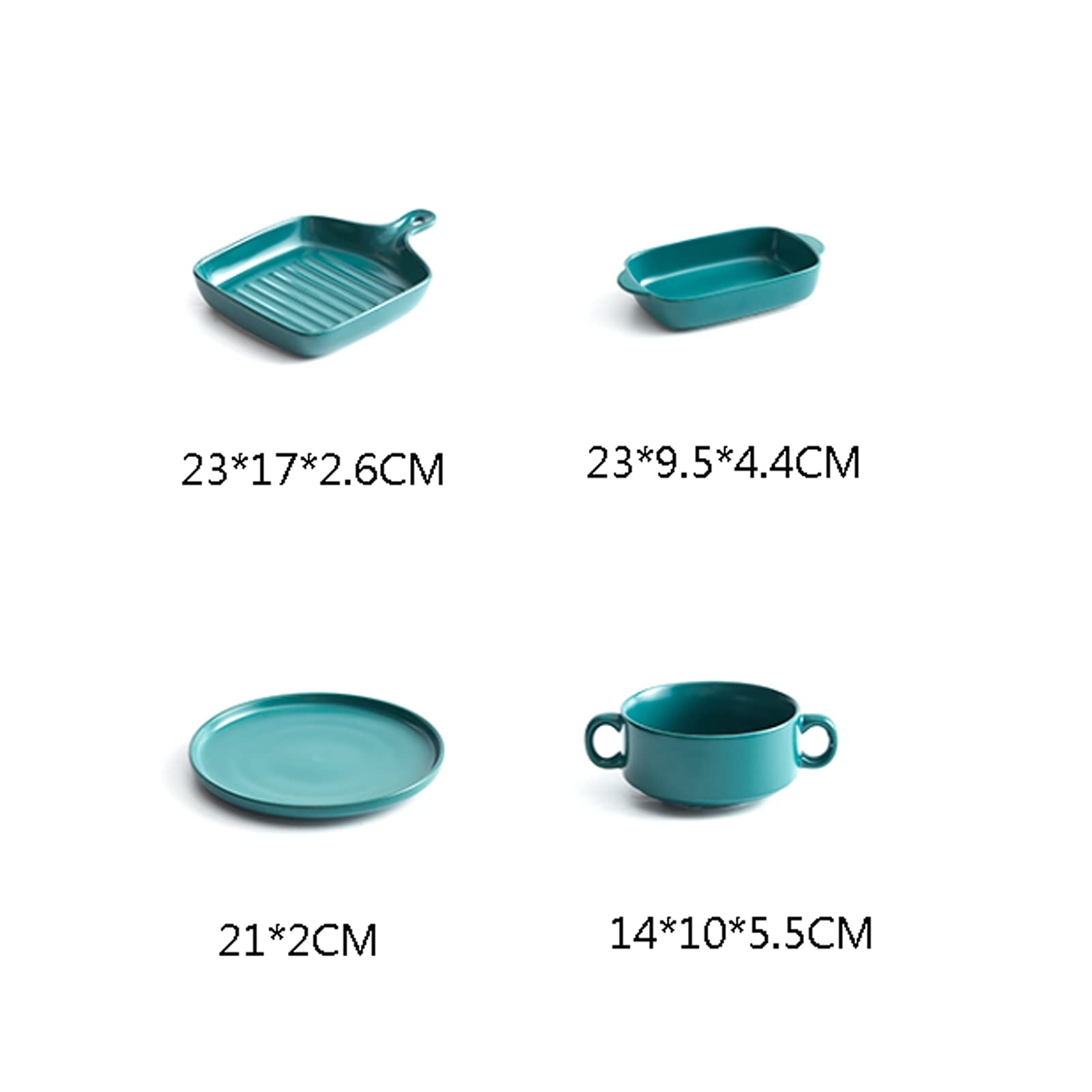Fuente de Horno Paquete de cerámica de cerámica, conjunto de platos for hornear, glaseado de cerámica, bandeja for cocinar, cocina, cena de pastel, banquete y diario, verde Vajilla para Hornear