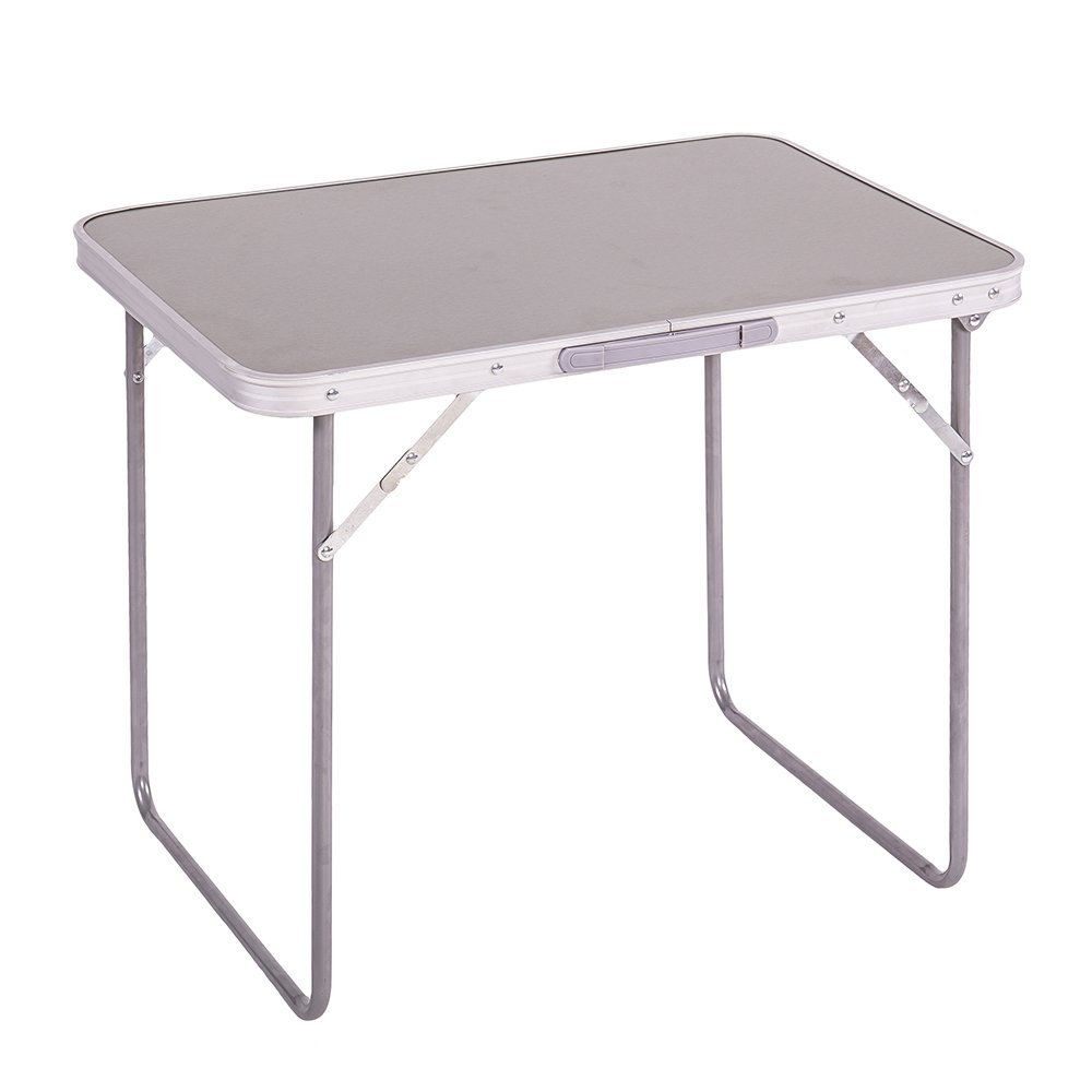 LOLAhome Mesa Plegable Camping, de 70x50x60 cm, Mesa de Playa de Acero y MDF, Mesa pequeña de Picnic, Mesa de Camping Plegable Ligera Marrón o Gris, antivuelco y ocupa Poco Espacio. (Gris)