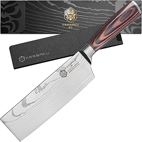 Kessaku Produce Vegetable Fruit Knife - 6 Inch - Samurai Series - Razor Sharp Kitchen Knife - Forged 7Cr17Mov High Carbon Stainless Steel - Wood Handle With Blade Guard #TOP26