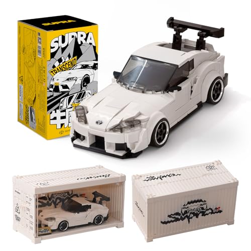 MOCBROPCS Toyota Supra Building Car with Display Container, Toyota Officially Licensed, Compatible with Speed Champions Sports Racing Car, Building Toys for Adults and Kids Boys Aged 8-16 (367PCS)