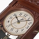 Clockswise Vintage Grandfather Wood-Looking Plastic Pendulum Decorative Battery-Operated Wall Clock Brown, for Office, Home Decor, Living Room, Kitchen, or Dining Room,Brown - Image 5