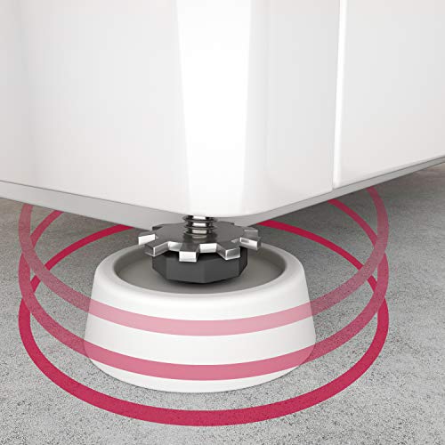sossai® Pulsar - Waschmaschinen Schwingungsdämpfer | Vibrationsdämpfer | 4 Stück | Farbe: Weiß | Material: Vollgummi | Anti-Vibration | rutschfest