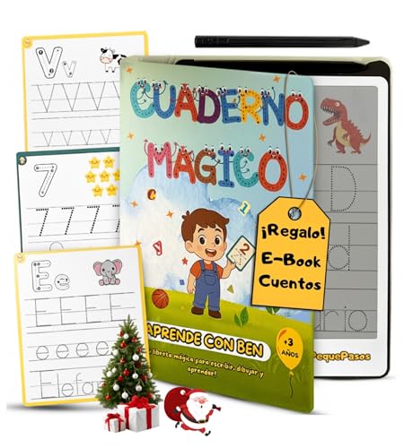 Quadro mágico infantil de 8,5' + 42 cartões + e-book histórias. Quadro magnético infantil. Presente aniversário crianças escola. Presente de Natal. Brinquedo Montessori 3-8 anos. Tablet para escrever