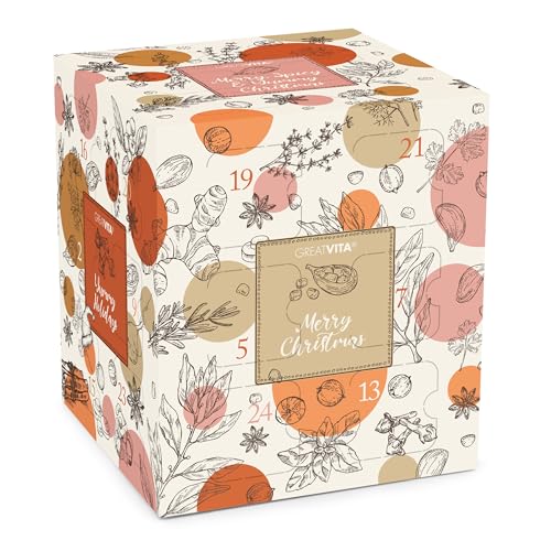 GreatVita Gewürz Adventskalender 2025 mit 24 hochwertigen Gewürzmischungen im Glas & Beileger |...