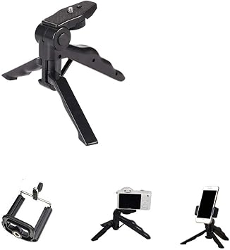 K-S-Trade Camara Case For Nokia 2720 Flip Mini-tripod Tripod Mobile Phone Stand Compatible With Nokia 2720 Flip Cell Phone Compact Camera Support-stand Plastic Black 1x