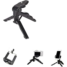 K-S-Trade Camara Case For Huawei Y3 2018 Mini-tripod Tripod Mobile Phone Stand Compatible With Huawei Y3 2018 Cell Phone Compact Camera Support-stand Plastic Black 1x