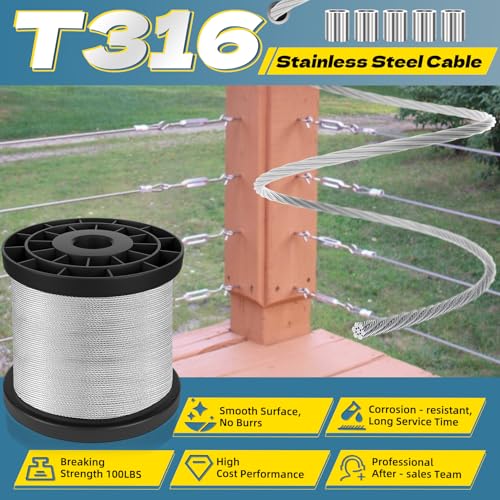 Cable de acero inoxidable 316 de alta pureza con 150 mangas de aluminio 5