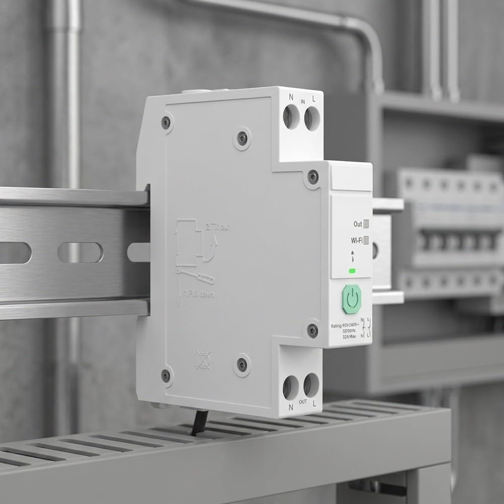 Zigbee Smart Rail Switch 32A mit Energieüberwachung für Zuhause