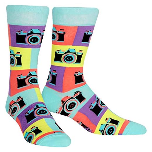 Sock It To Me Men's Say Cheese Retro Camera Photographer Crew Socks