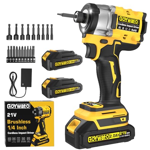 GoYwato 21V Cordless Impact Driver - 2832In-lbs 1/4