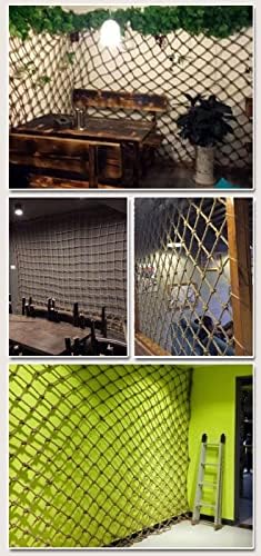 Heavy Duty Hemp Rope Climbing Netting - Indoor Balcony & Banister Safety Child Anti-Fall Cargo Nets Swing Hammock Protection Durable Treehouse Rope Bridge Net