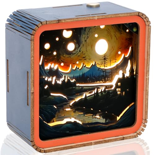 Puzzle en la luz nocturna luz nocturna brillo ajustable rompecabezas de madera luz fácil de montar DIY -Puzzle Nightlightt con batería incorporada para habitación de estudio