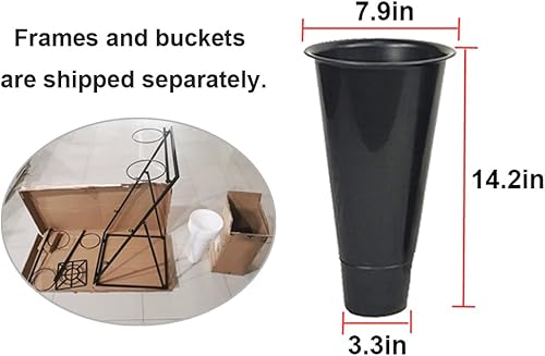 Miniatura 2 de Soporte decorativo de flores con cubos para flores cortadas, soporte rodante resistente para plantas sobre ruedas, estante de escalera para carrito