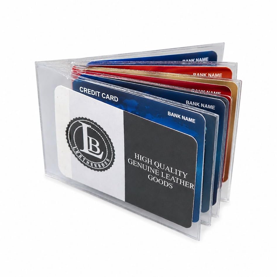 LB LEATHERBOSS Plastic Wallet Sideway Insert for Bifold Trifold Wallets - 6 Pages