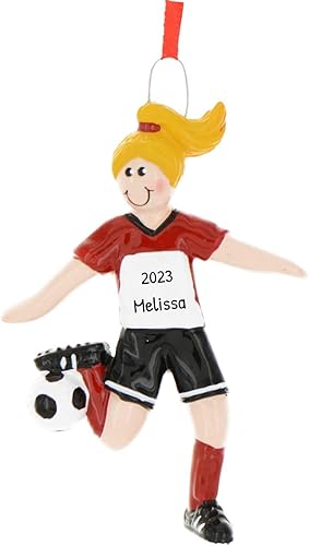 Miniatura 9 de Adornos de fútbol 3D para niña para árbol de Navidad, adorno de fútbol personalizado 2025, adornos de Navidad personalizados para niños, regalos