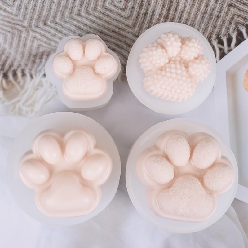 FirstTry Keychain Mold I Cat Dog Paw Shape Casting Silicone Epoxy Mould I for Handmade DIY Pendant Necklace Jewelry Resin Clay Aroma Beads Car Freshie Art Craft Projects Home Décor (D) 2