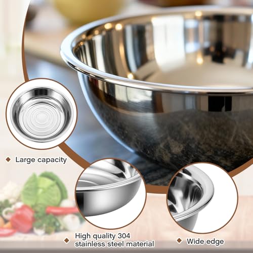 Juego de 2 tazones mezcladores grandes acero inox 50 qt miniatura 3
