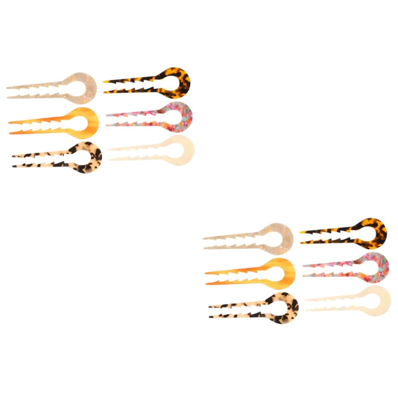 FRCOLOR 2 Set Di Bastoncini Per in Acetato Di Per Donne E Ragazze Fermagli Per Per Chignon 6 Pezzi*2