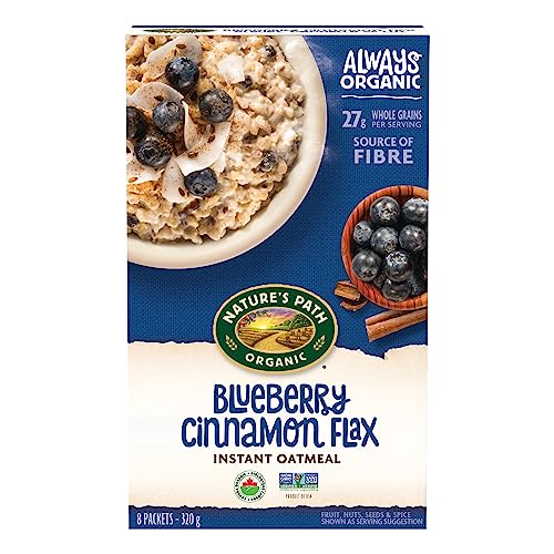 Nature’s Path Organic Blueberry Cinnamon Flax Oatmeal, 320 g (Pack of 6), Non-GMO