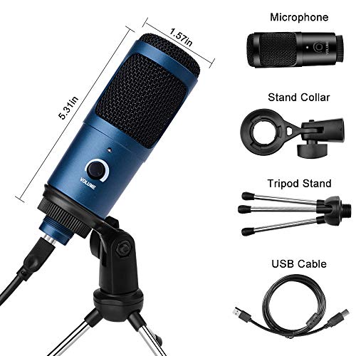 Guijiyi USB Mikrofon, PC Laptop Mikrofon, Kondensator Mikrofone, Hochempfindliches Latenzfreies Metallkondensator… – Bild 8