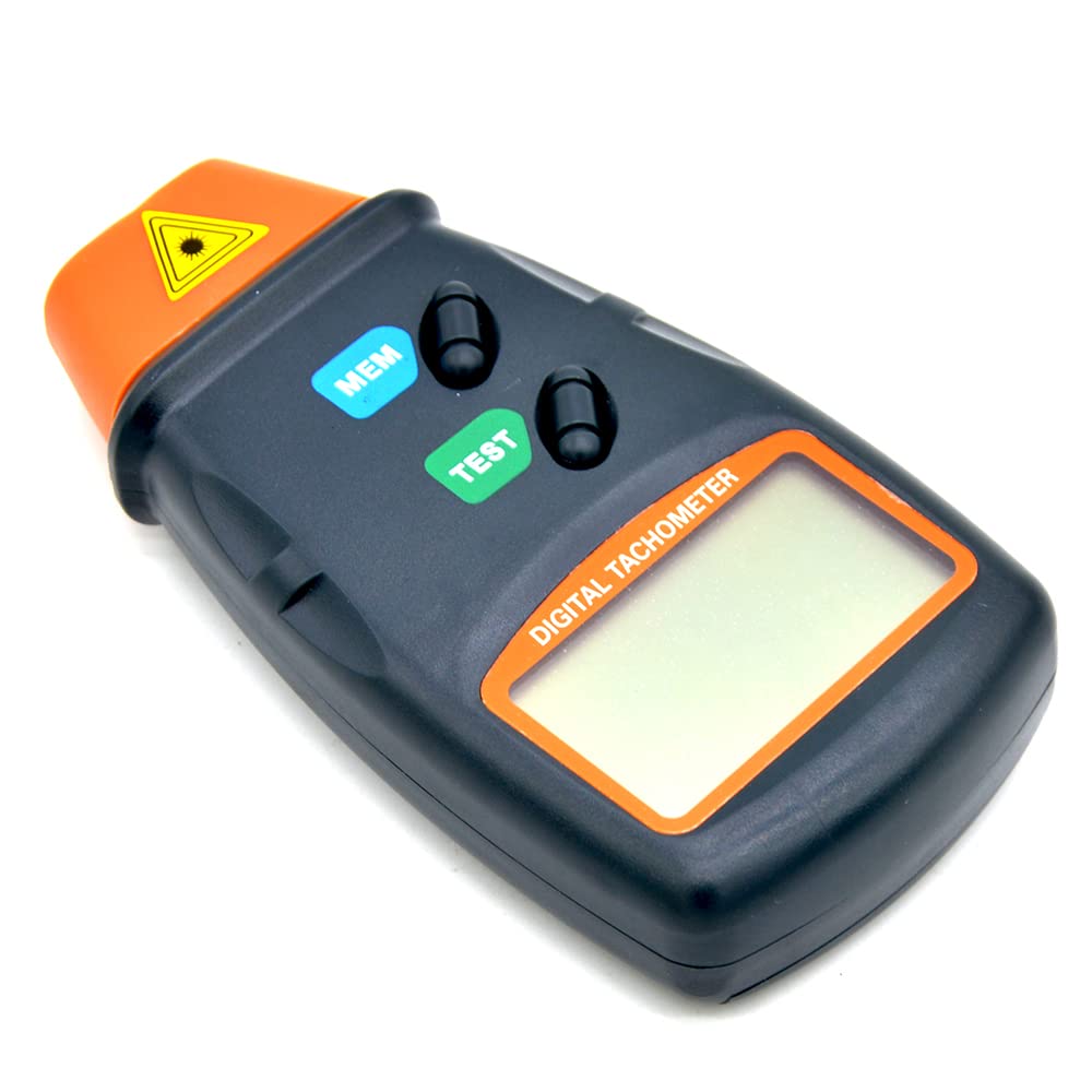 Mengshen Contagiri Digitale, Contagiri Laser Senza Contatto 2.5-99999 RPM Misuratore Di Velocità Di Rotazione Misuratore Di Velocità Con Nastro Riflettente (Batteria Da 9V Inclusa)