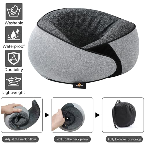 Almohada cervical de espuma de memoria ergonómica gris miniatura 2