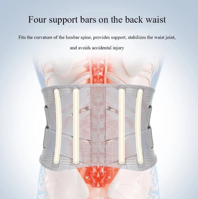 Miniatura 7 de Cinturón de soporte de espalda para hombres y mujeres, cinturón de soporte de espalda para levantamiento de ciática, escoliosis, hernia de disco con