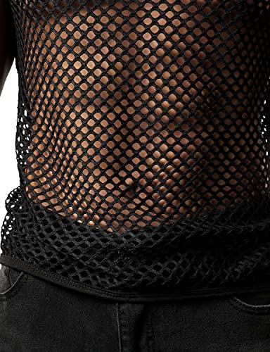 jogal men39s mesh fishnet fitted sleeveless muscle top