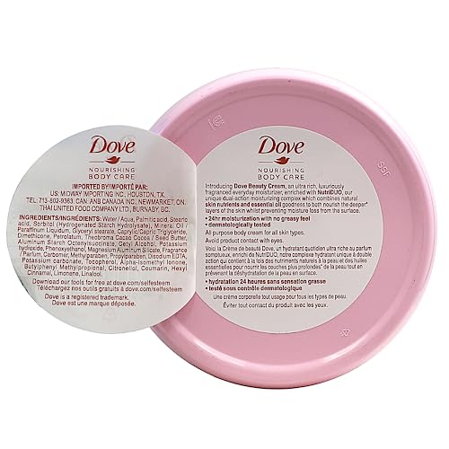 Dove Nourishing Body Care, Face, Hand, And Body Beauty Cream For Normal To Dry Skin Lotion For Women With 24-Hour Moisturization, 3 Pack, 5.07 Oz Each Jar #TOP4