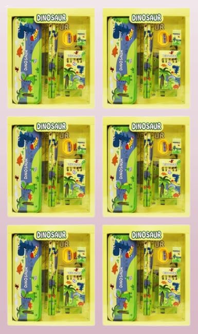 TERA 13 Return Gifts Stationery Set for Kids School Statonery Items (6 pcs) Dinosaur Stationery Set for Kids Pencil Box with Stationery Items | Pencil Eraser Sharpener Kit for Girls, Boys (B0CLD9R4JZ) Amazon Price History, Amazon Price Tracker