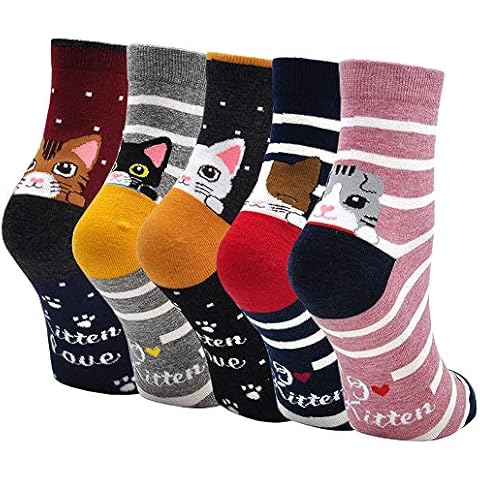 PUTUO Chaussettes Enfant Coton 5 paires Cover